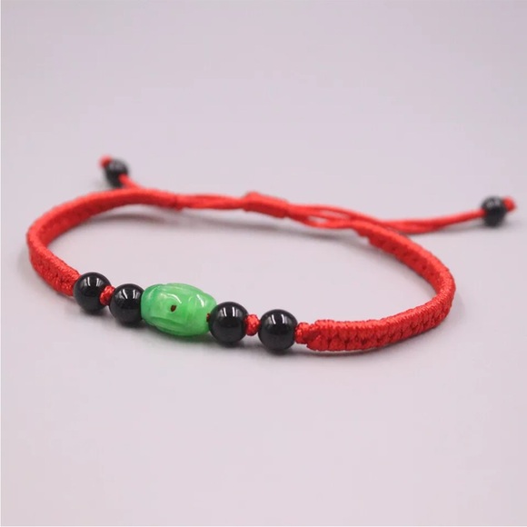 💖 Jade Macrame Bracelet 7”-8” adjustable NEW - Picture 3 of 5